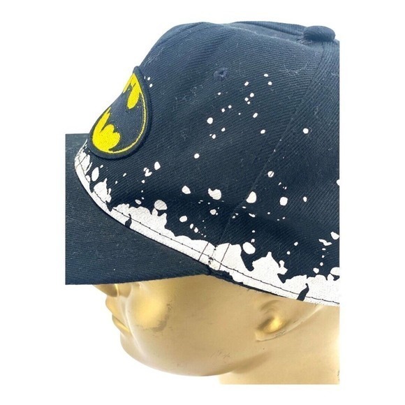 Batman Black with White‎ Splatter Snapback Hat Cap - Picture 2 of 6